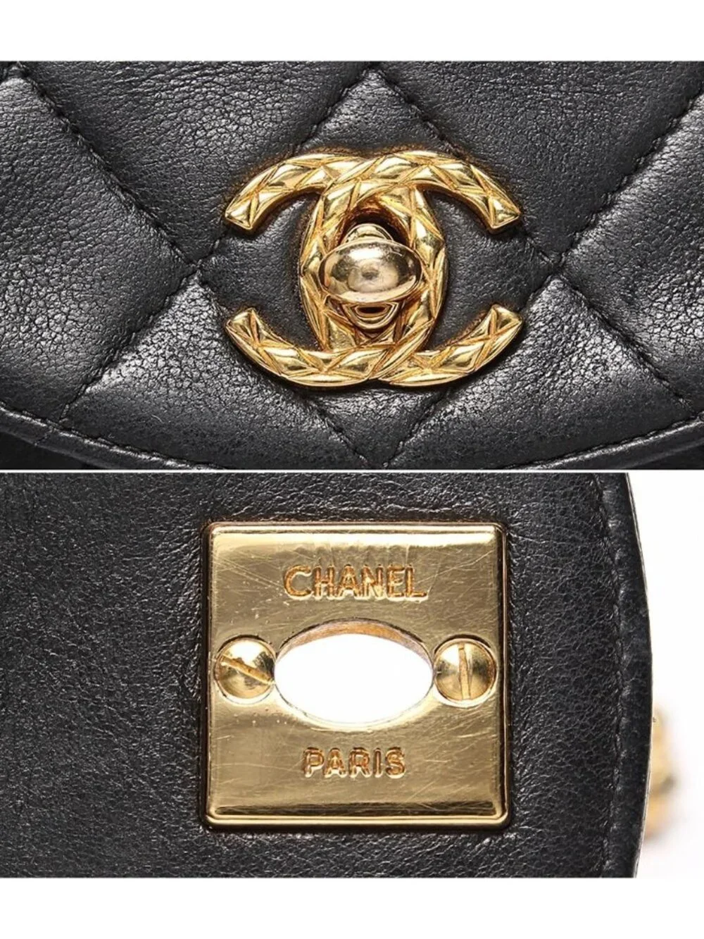 Chanel Chain Shoulder Bag Mini Quilted Gold Lambskin - Picture 6 of 10
